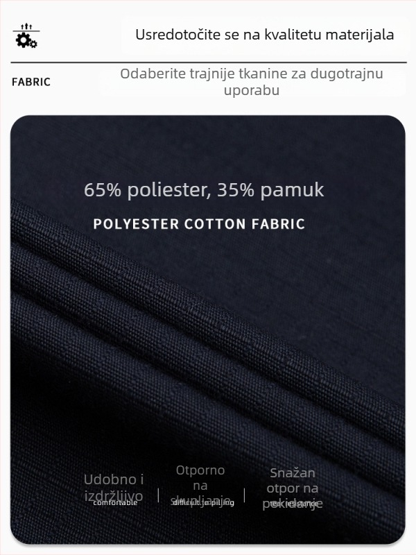 Muške radne hlače s višestrukim džepovima, otporne na kidanje, poliestersko vlakno 65% uz podlogu od pamuka 35%, proljeće–jesen 2025, za tvornicu/radionicu