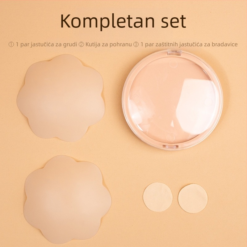 Silikonska pločica za prsa - prozračna, nevidljiva, izuzetno tanka, kružni oblik, sexy dizajn