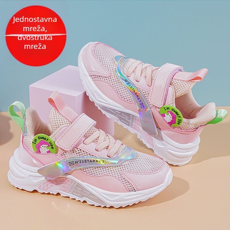 Dječje mrežaste tenisice – Princes stil, prozračan gornji dio od mreže, Velcro kopča, EVA potplat