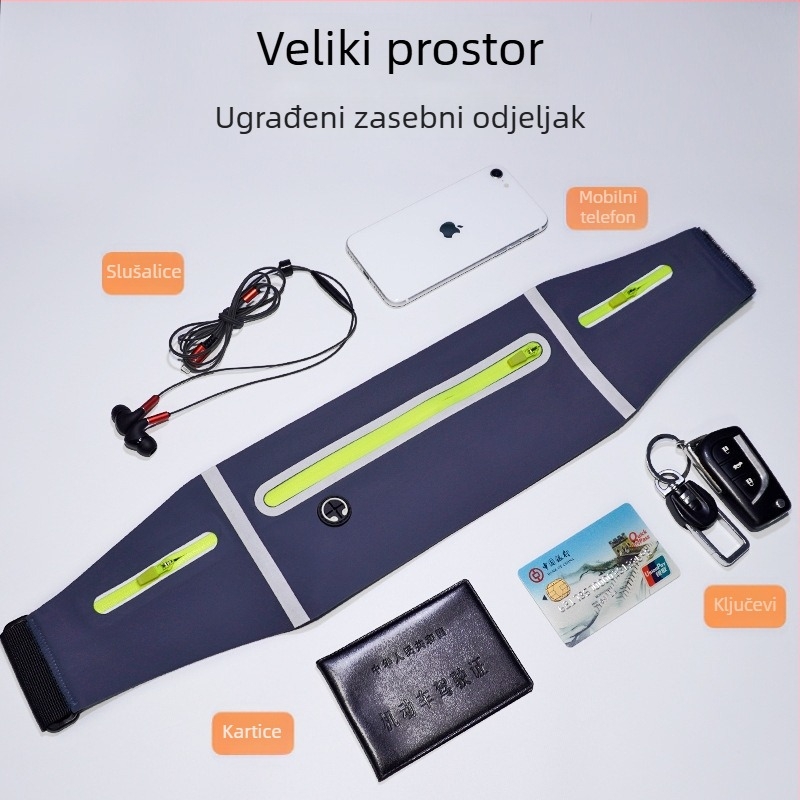 Sportska torbica za traku za trčanje, ultralak dizajn, poliester, podstava od najlona, jednobojna boja, pogodna za vanjske sportove