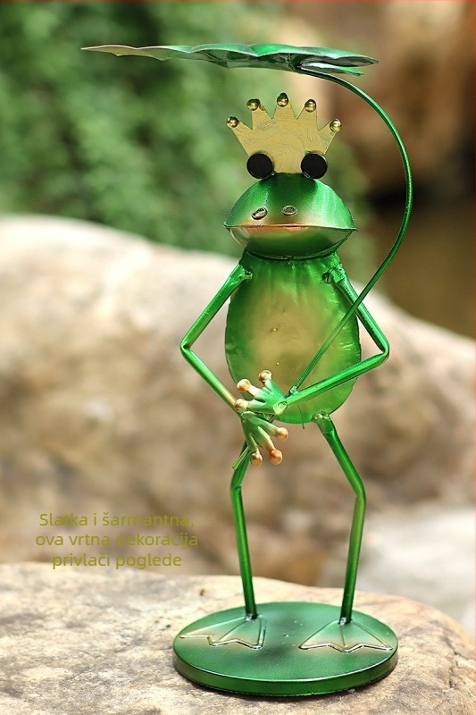 Vanjska željezna hranilica za ptice s motivom žaba i ukrasni umetak za cvijeće