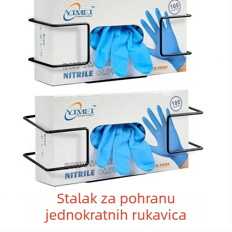 Zidni držač rukavica, metalni, industrijskog stila, jednoslojni, pričvršćivanje vijcima, za stolnu pohranu