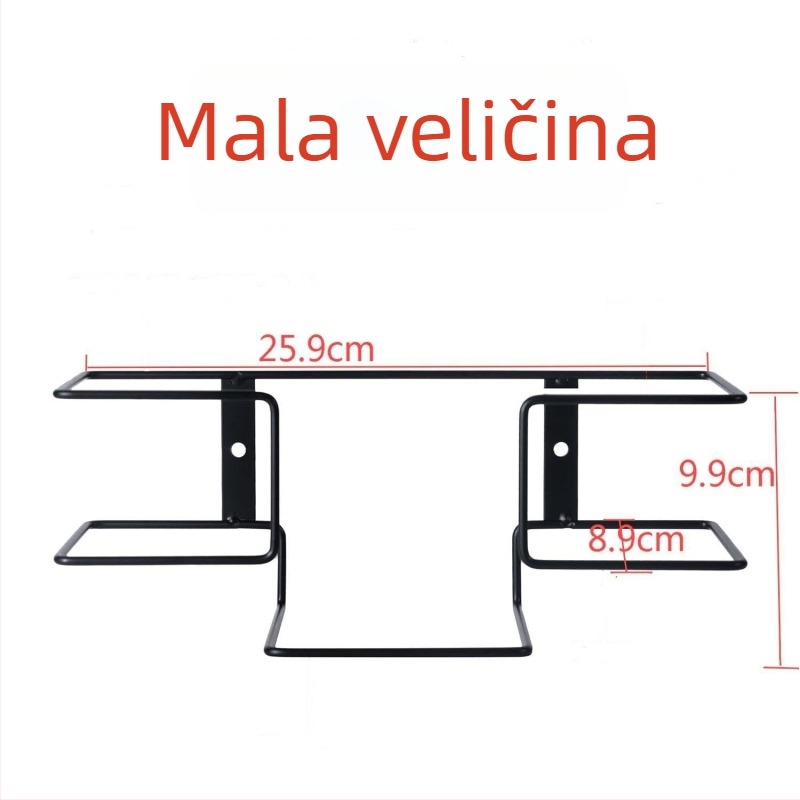 Zidni držač rukavica, metalni, industrijskog stila, jednoslojni, pričvršćivanje vijcima, za stolnu pohranu