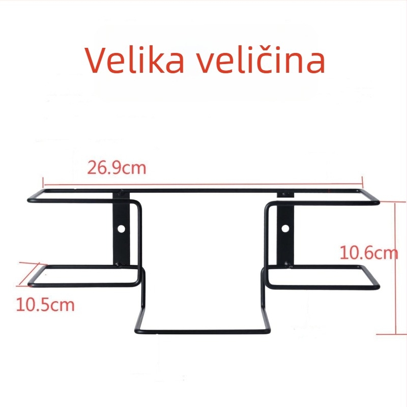 Zidni držač rukavica, metalni, industrijskog stila, jednoslojni, pričvršćivanje vijcima, za stolnu pohranu