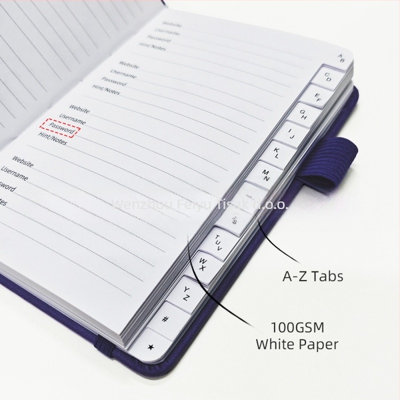 Bilježnica Feiyu s kućištem od umjetne kože, zaključavajuće žičano vezivanje, 68 stranica, offset papir 100 g/m², kreativan stil