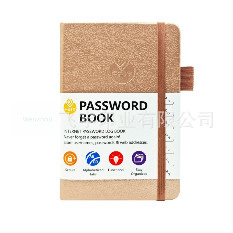 Bilježnica Feiyu s kućištem od umjetne kože, zaključavajuće žičano vezivanje, 68 stranica, offset papir 100 g/m², kreativan stil