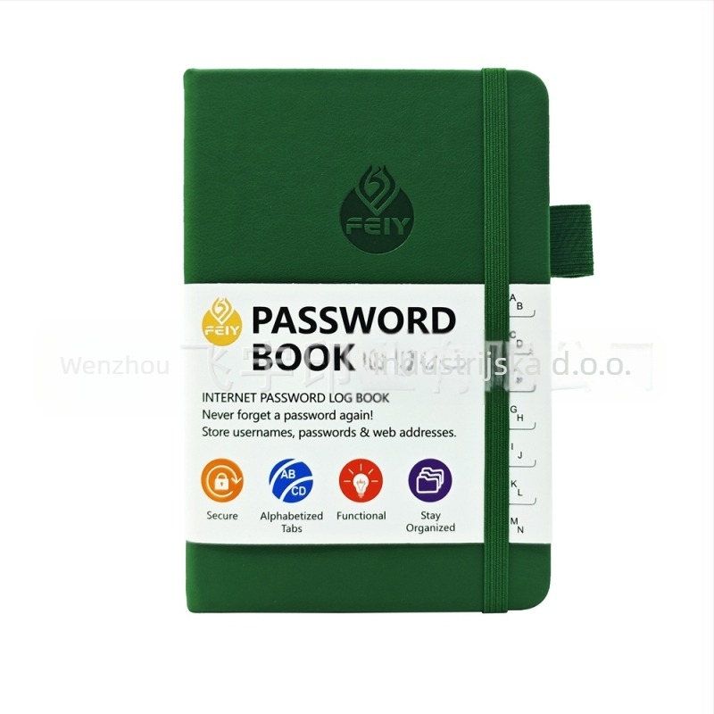 Bilježnica Feiyu s kućištem od umjetne kože, zaključavajuće žičano vezivanje, 68 stranica, offset papir 100 g/m², kreativan stil