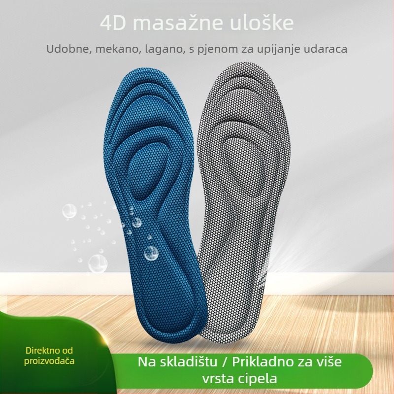 Uložci za cipele s dvostrukom potporom luka, upijanje znoja, prozračne antibakterijske spužve, ublažavanje udara, za košarku i trening