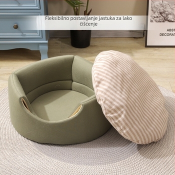 Gnijezdo za kućne ljubimce za mačke i mala pse – dizajn s otvorom u obliku drveta, tkanina, čitvorno sezonsko sklonište