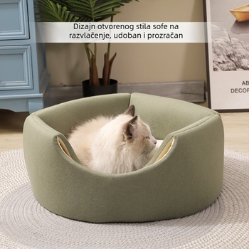 Gnijezdo za kućne ljubimce za mačke i mala pse – dizajn s otvorom u obliku drveta, tkanina, čitvorno sezonsko sklonište