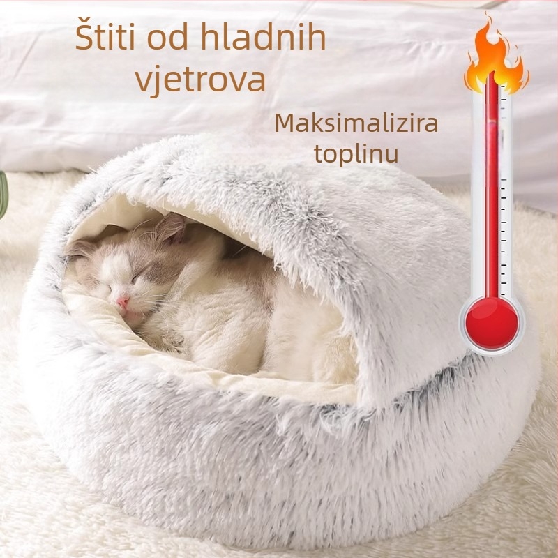 Zatvoreno mačje gnijezdo s dizajnom školjke, za sve sezone, topao materijal PP pamuk/plush, Senwei