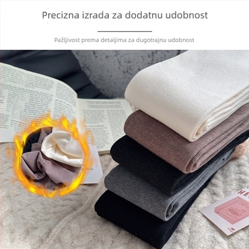 Ženske najlon čarape s flecom za zimu, dugačke, visokim strukom, podizanje stražnjice