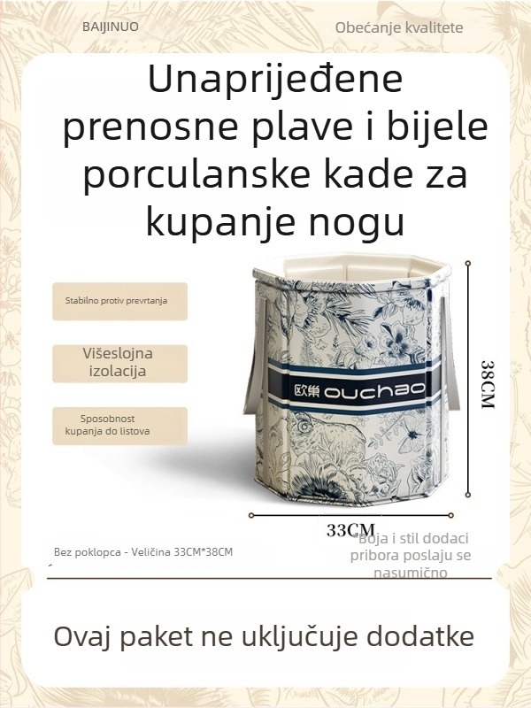Kućni kad za stopala, keramička konstrukcija, prenosni i sklopivi, izolacija konstantne temperature, CE certifikat