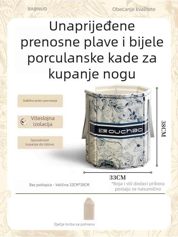 Kućni kad za stopala, keramička konstrukcija, prenosni i sklopivi, izolacija konstantne temperature, CE certifikat