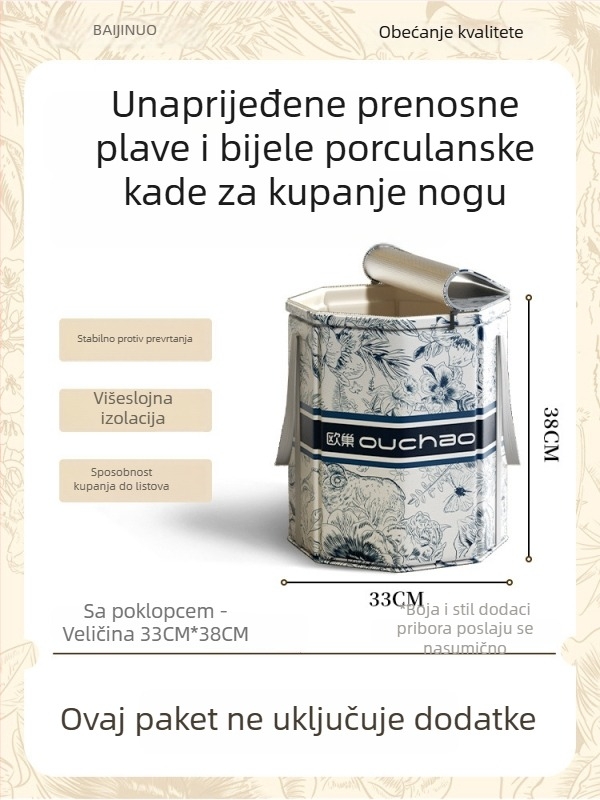 Kućni kad za stopala, keramička konstrukcija, prenosni i sklopivi, izolacija konstantne temperature, CE certifikat