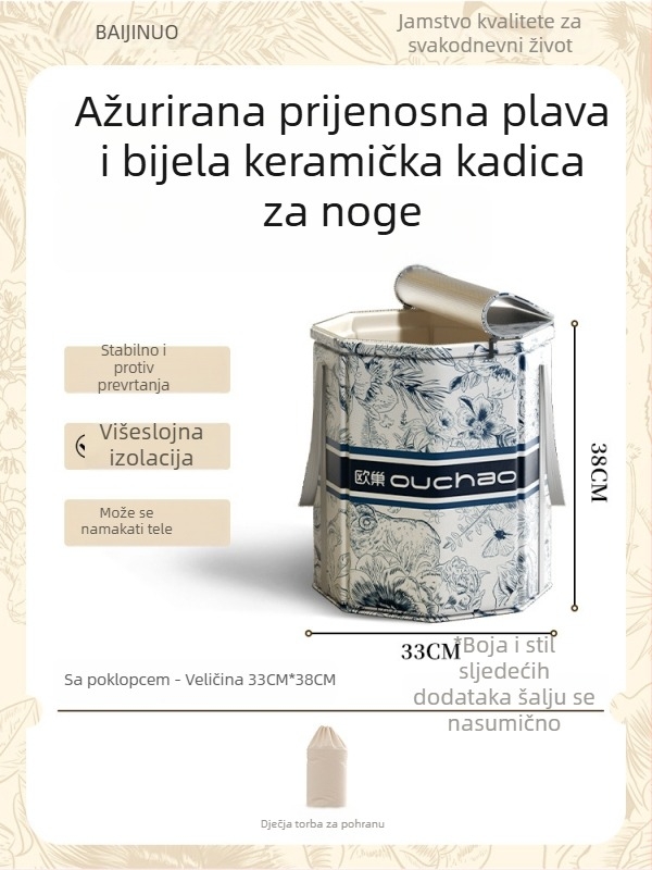 Kućni kad za stopala, keramička konstrukcija, prenosni i sklopivi, izolacija konstantne temperature, CE certifikat
