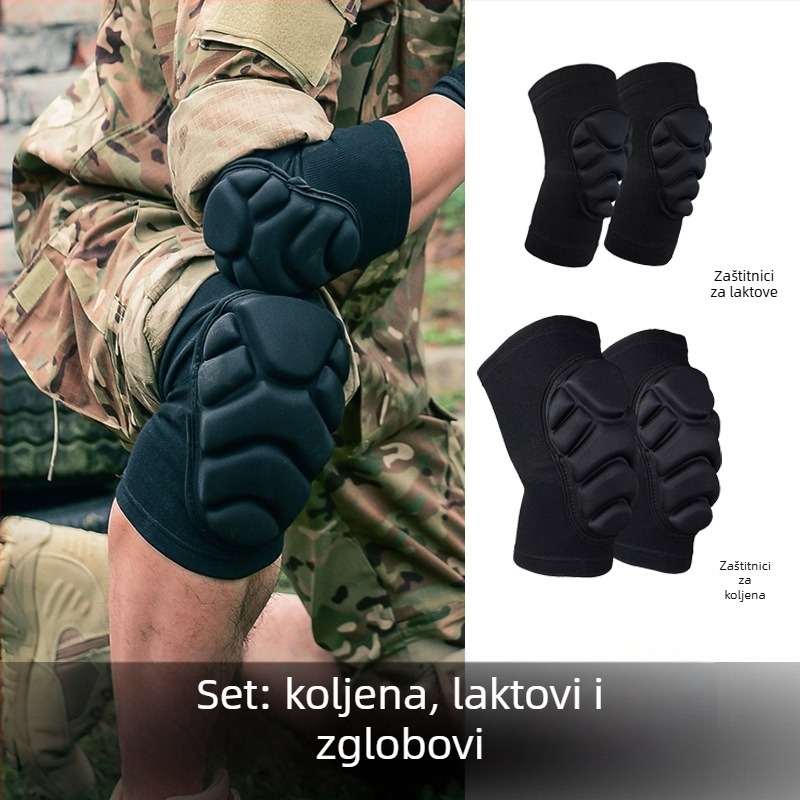 Set štitnika za koljeno i lakat za trening – debeli, protuklizni, protivudarni, poliesterska vlakna, za muškarce i žene