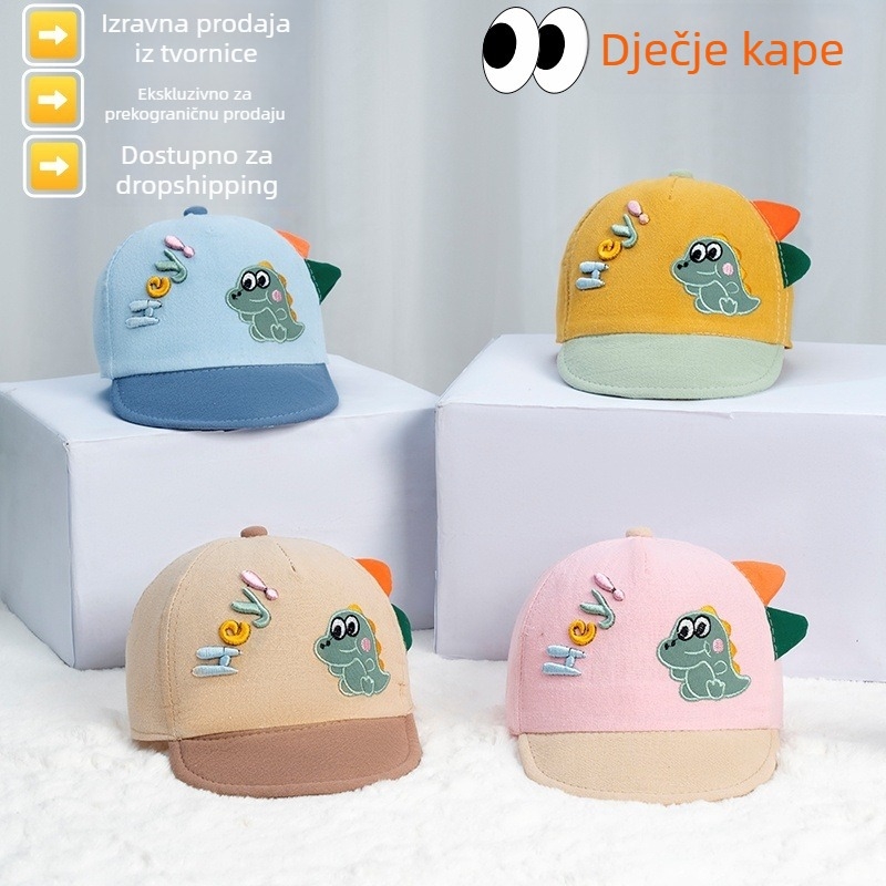 Dječja kapa s kačjim jezikom, prozračni poli-pamučni materijal, kratka rubnica, okrugla kruna