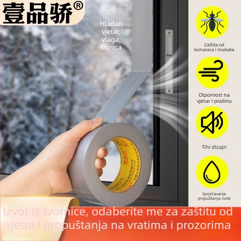 Vjetroodbojna traka za vrata i prozore – PET materijal, širina 5 cm, duljina 5-50 m, ljepilo na bazi gume, visoka viskoznost