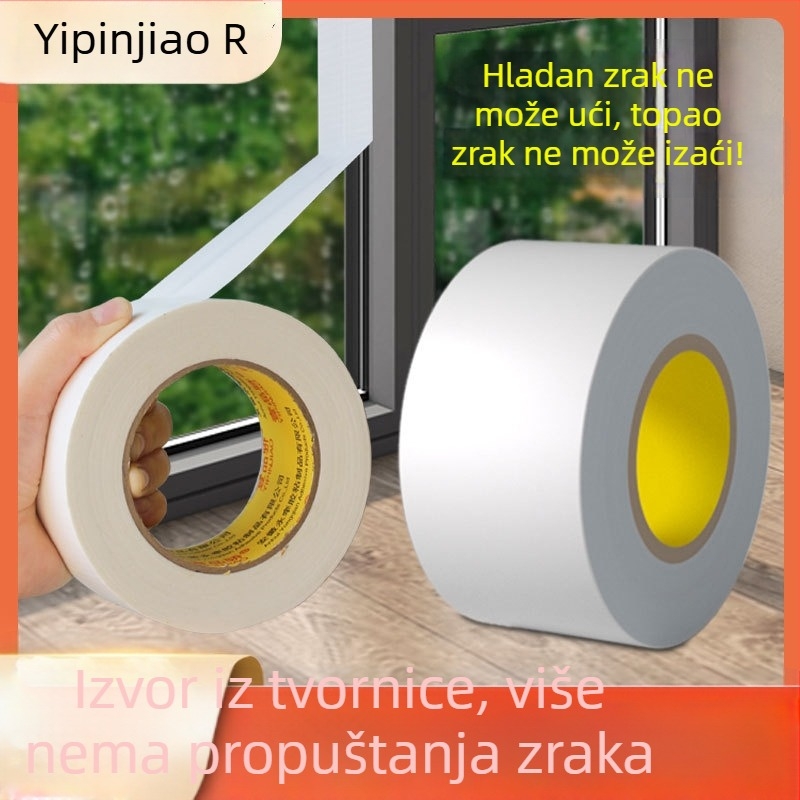 Vjetroodbojna traka za vrata i prozore – PET materijal, širina 5 cm, duljina 5-50 m, ljepilo na bazi gume, visoka viskoznost