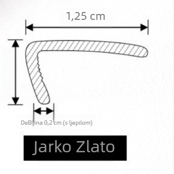 PVC samoljepljivi kutni rubni trak – sjajni metalni završetak, model Yt308, stil: plosni / moderni minimalistički / pristupačan luksuz, za strop, prozorski okvir i vrata