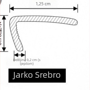 PVC samoljepljivi kutni rubni trak – sjajni metalni završetak, model Yt308, stil: plosni / moderni minimalistički / pristupačan luksuz, za strop, prozorski okvir i vrata
