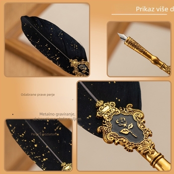 SP394 Set dip pera, europski stil, metalno kućište, nehrđajući čelik nib, sustav potapanja u vodu, kutija za poklon