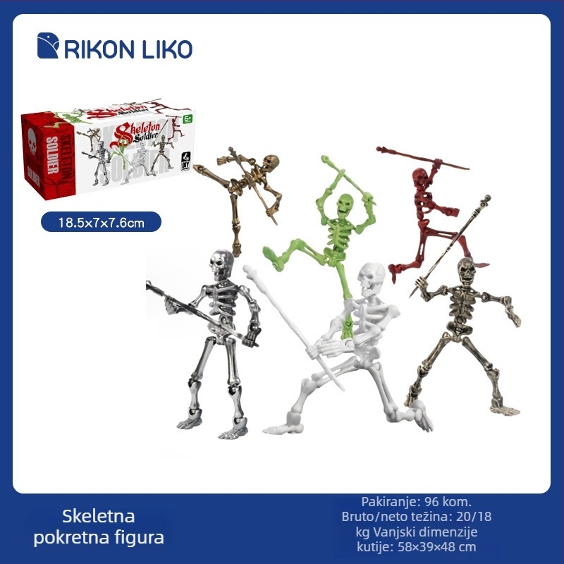 Set blokova za slaganje: 3D pomični skelet model, 50–100 dijelova, od plastike, pogodno za DIY, uzrast 7–14 godina