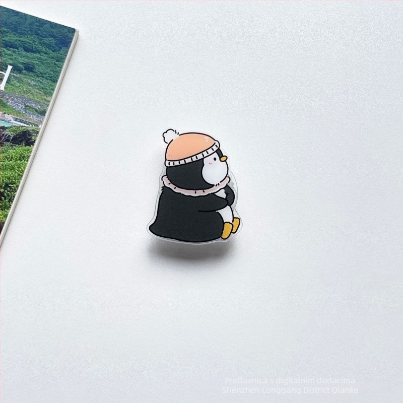 Prozirna akrilna stolna podrška u karikaturi stilu s motivom pingvina – prilagodljiva