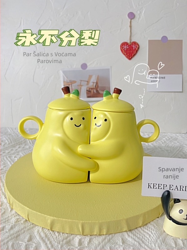 Keramički par šalice u japanskom stilu, motiv Pear Hug, broj proizvoda ltao1004069380