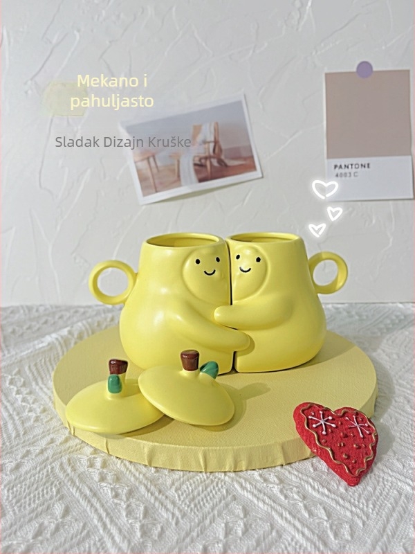 Keramički par šalice u japanskom stilu, motiv Pear Hug, broj proizvoda ltao1004069380