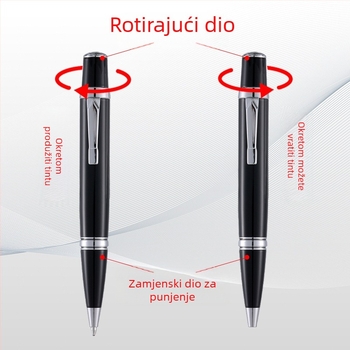 Metalna kuglična olovka s okretnim mehanizmom, za potpis