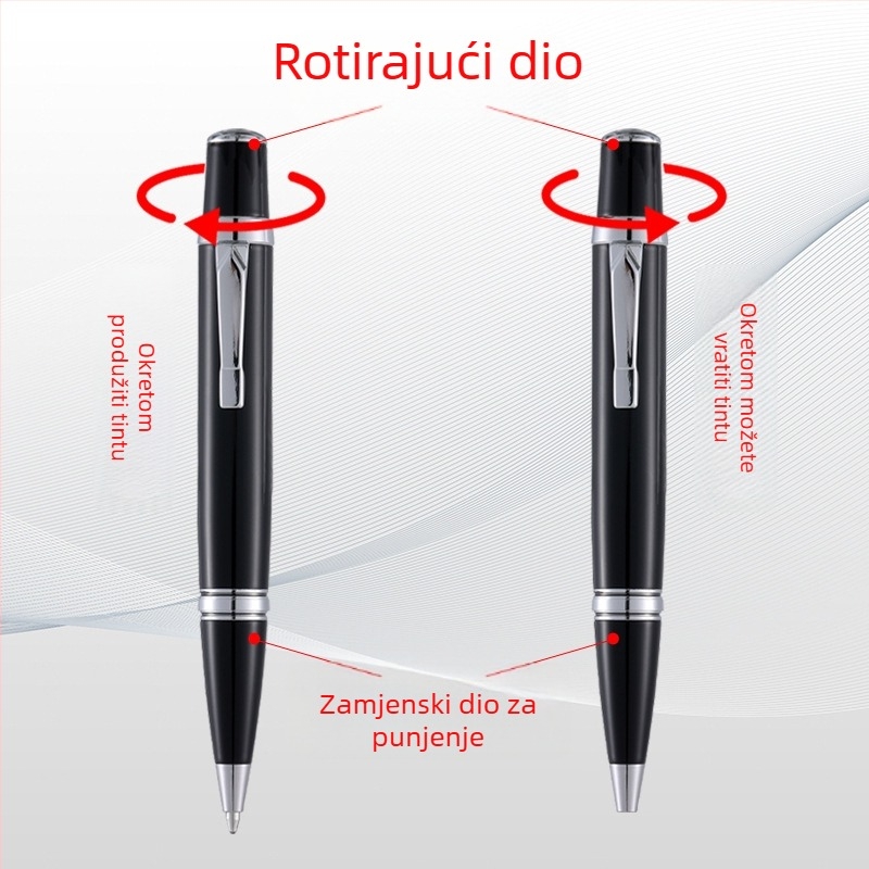 Metalna kuglična olovka s okretnim mehanizmom, za potpis