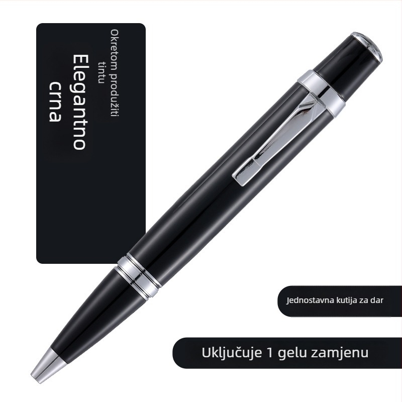 Metalna kuglična olovka s okretnim mehanizmom, za potpis