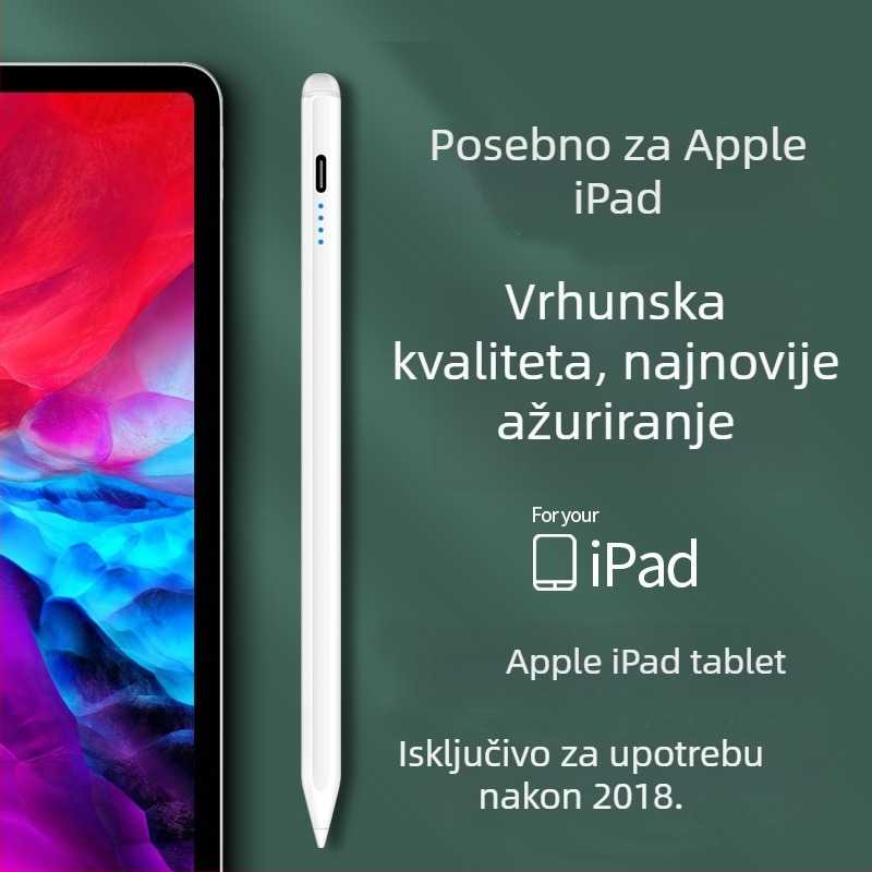 Univerzalni kapacitivni stylus olovka s finim vrhom; Kompatibilan s iPad, Huawei, Xiaomi; Silikonsko kućište; Elektronički model