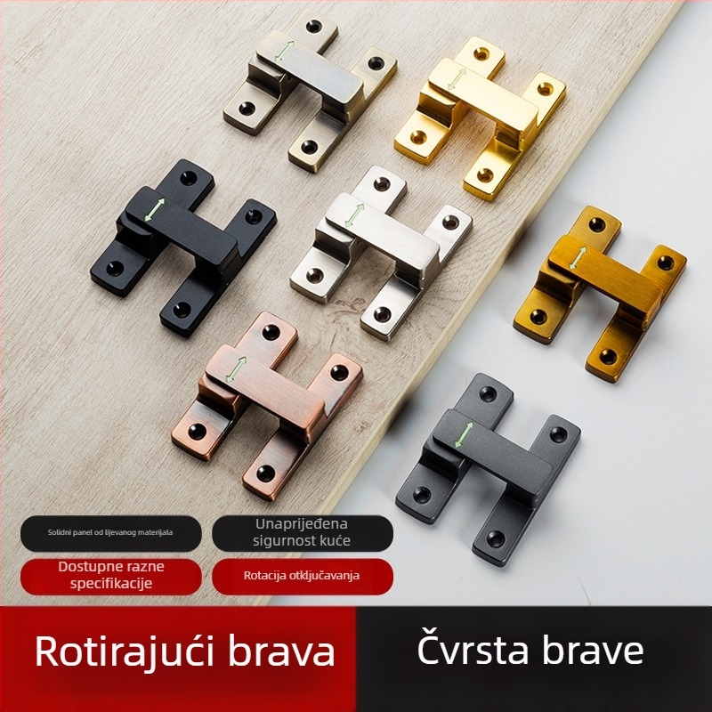 Butterfly latch, cinkova legura, univerzalno lijevo-desno, svjetleći zatvarač, model MK-A, Solot