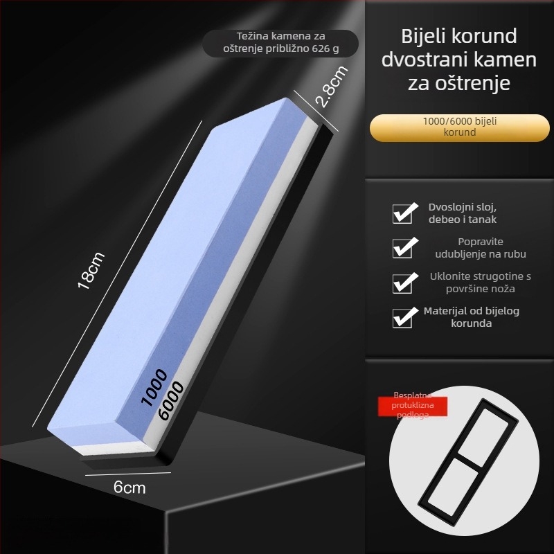 Prirodni kamen za oštrenje kuhinjskih noževa – fino brušenje uljni kamen, protuklizni alat, model 757876083656