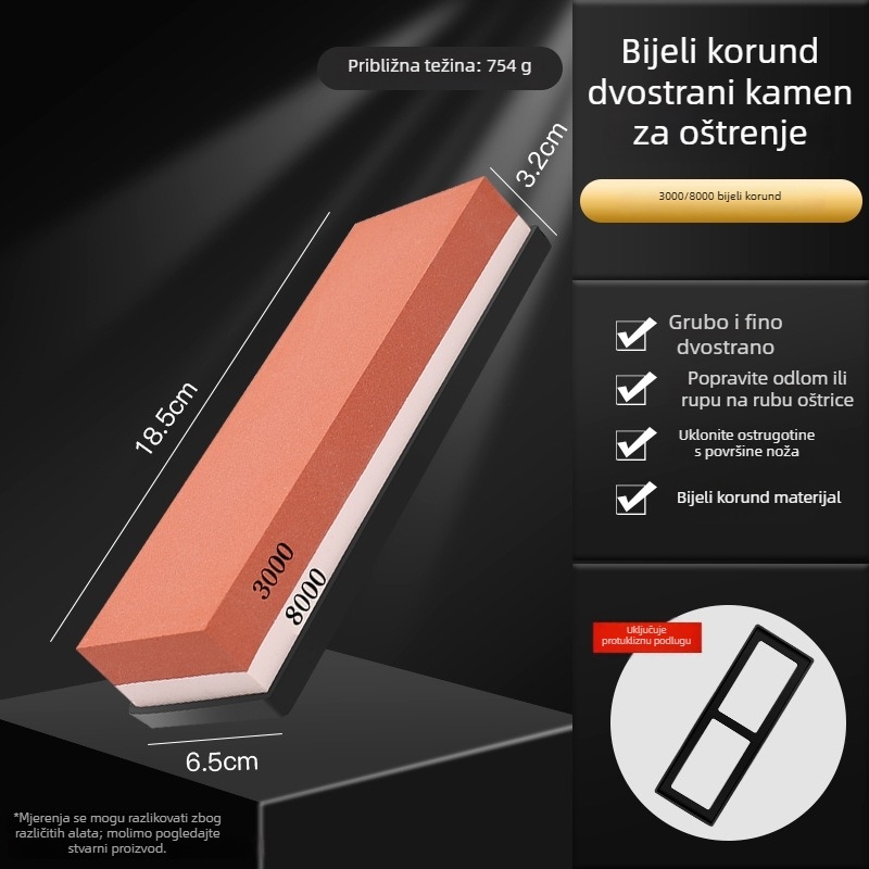 Prirodni kamen za oštrenje kuhinjskih noževa – fino brušenje uljni kamen, protuklizni alat, model 757876083656