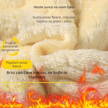 Muške zimske hlače s flisom, labav kroj, srednje visoki struk, 96% poliester, 4% elastan, debele, uz šnuricu