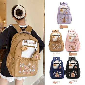 Unisex školski ruksak za djecu - 20-35L, pogodan za 10-inčni prijenosnik, jastučasti ramenski remeni, uzorak anime crtanog, proljeće 2025