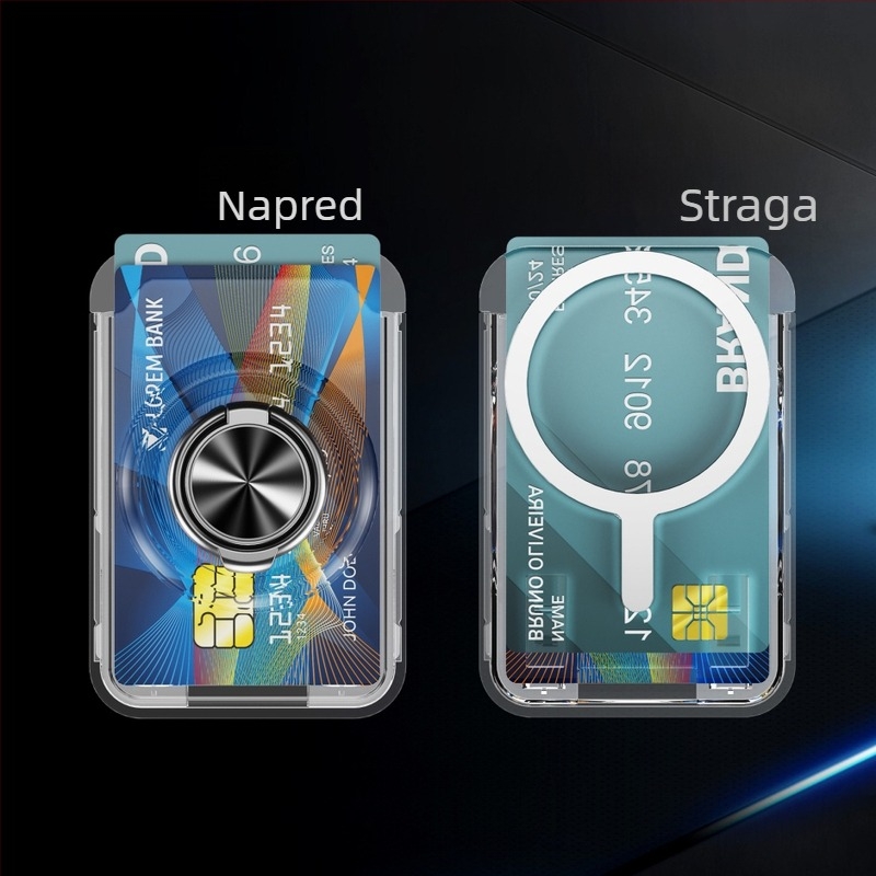 Magnetska držač iPhone sa zaštitom kartice — PC proziran, mat završni premaz, magnet N52, ubrizgano oblikovanje, podrška prilagodbi, kompatibilno s iPhone 12-14