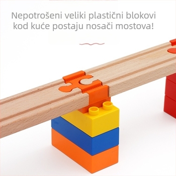 Tongshida Drveni Set Putu Sa Velikim Blokovima i Univerzalnim Konektorima Za Dob 0–3 Godine