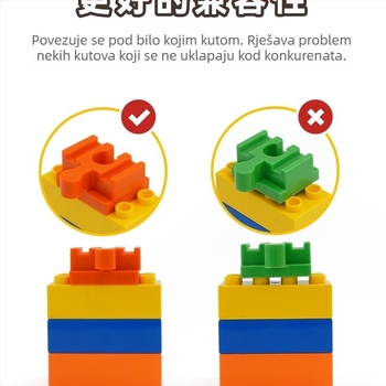 Tongshida Drveni Set Putu Sa Velikim Blokovima i Univerzalnim Konektorima Za Dob 0–3 Godine