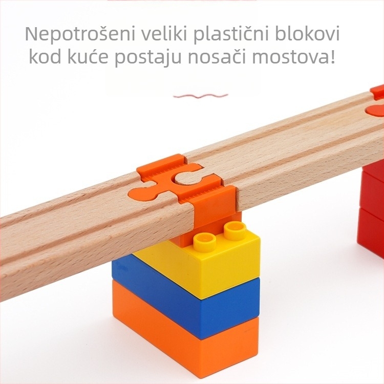 Tongshida Drveni Set Putu Sa Velikim Blokovima i Univerzalnim Konektorima Za Dob 0–3 Godine