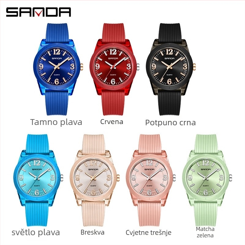 Sanda 6277 dječji kvarcni sat, vodootporan do 50 m, svijetleći, TPU narukvica, staklo prekriveno