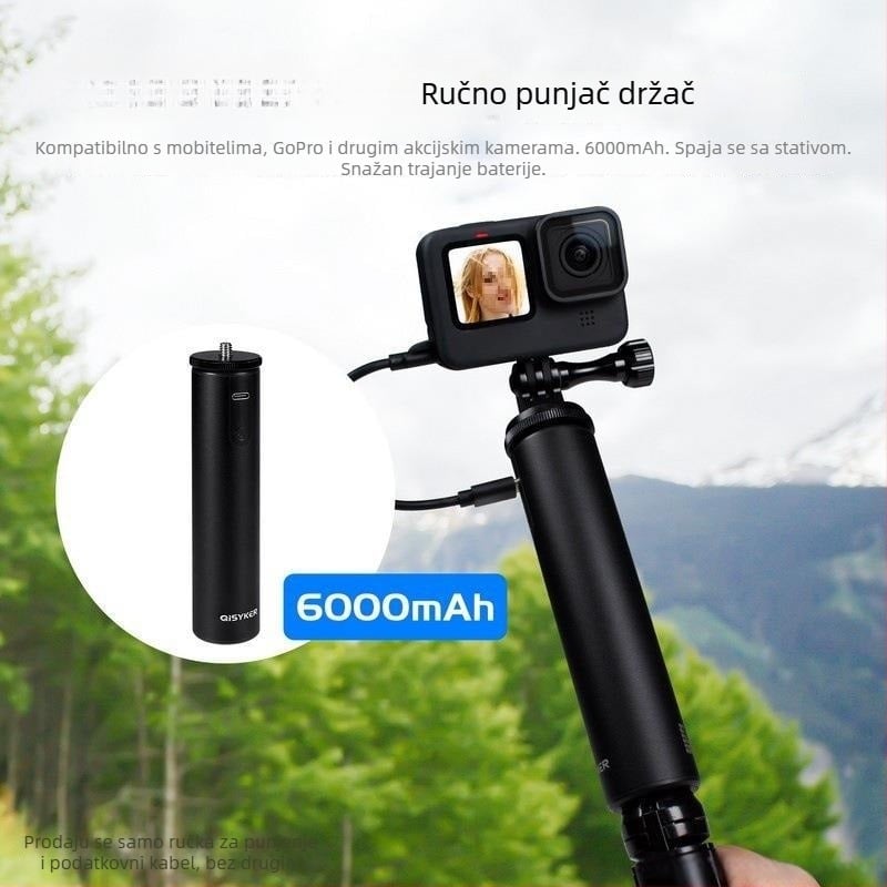 Držač za punjenje od aluminijske legure za Action3 360 sportsku kameru i GoPro11; mobilni prijenos uživo; vanjsko napajanje; šifra proizvoda Aldrjdcfx2al