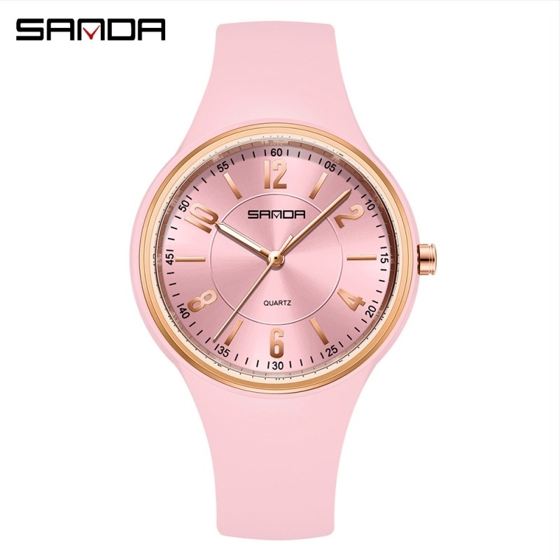 Sanda kvarcni sat s osvijetljenim prikazom, 24-satni indikator, vodootpornost 30 m, silikon remen