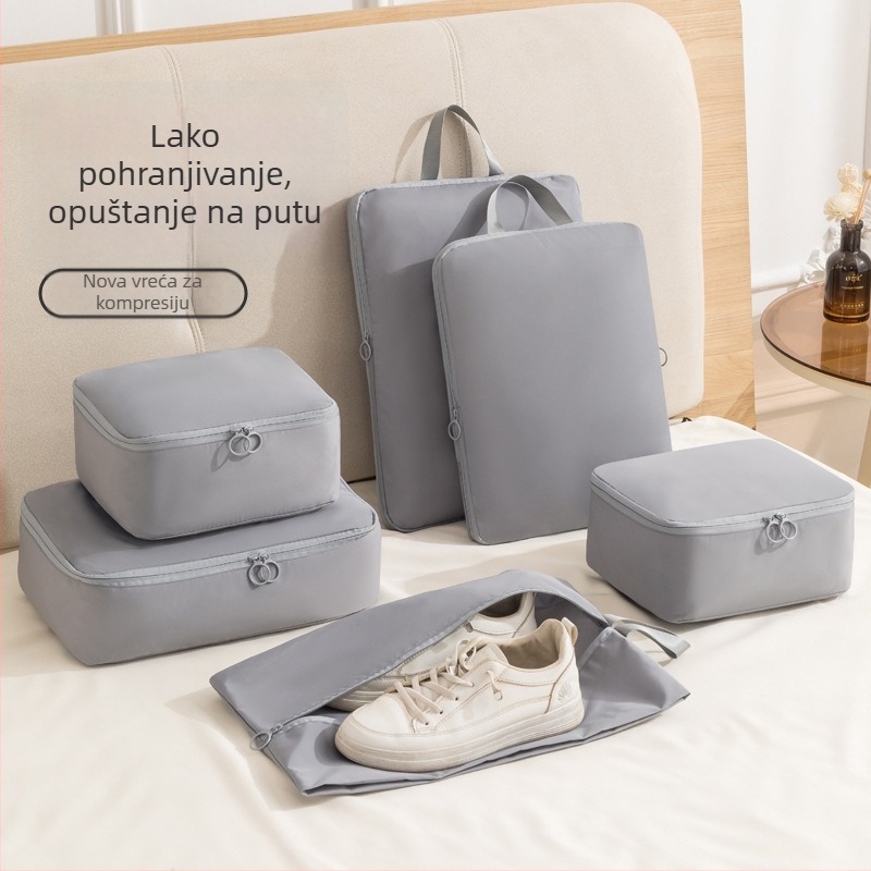 Putna torba QM2024, kubičnog oblika, poliester, višenamjenski organizator za cipele, odjeću i toaletne potrepštine