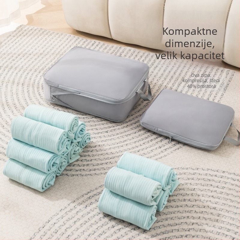 Putna torba QM2024, kubičnog oblika, poliester, višenamjenski organizator za cipele, odjeću i toaletne potrepštine