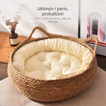 Gnijezdo mačaka od riatana s travnatim madracem, četiri sezone uporabe, grebalica za mačke, Star Jade
